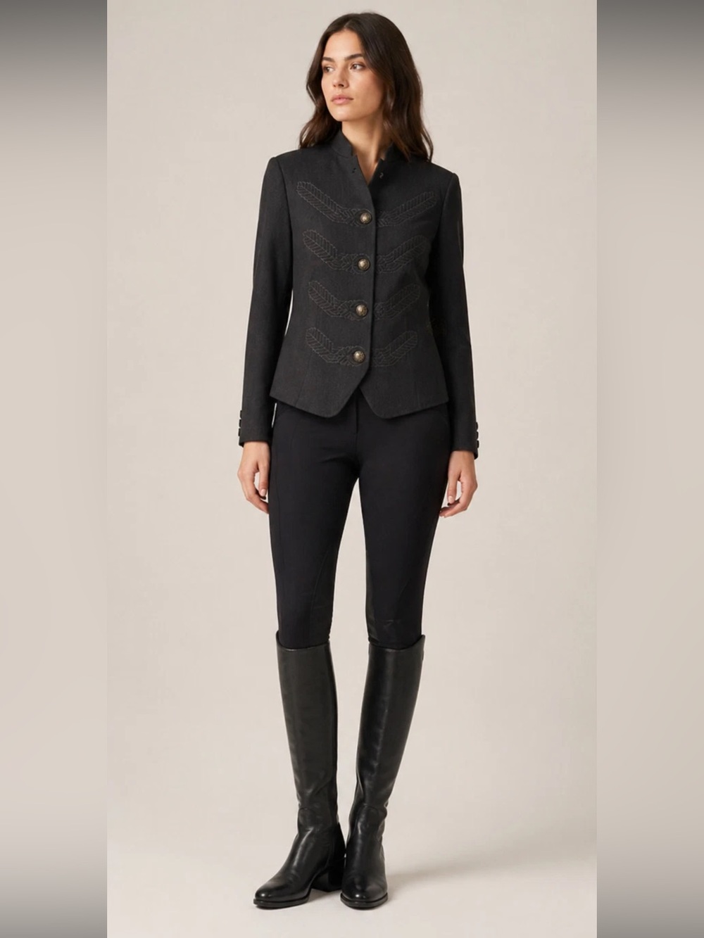 Cabi gray military style jacket 10